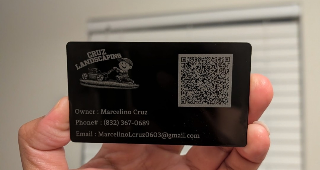Laser-engraved QR business card